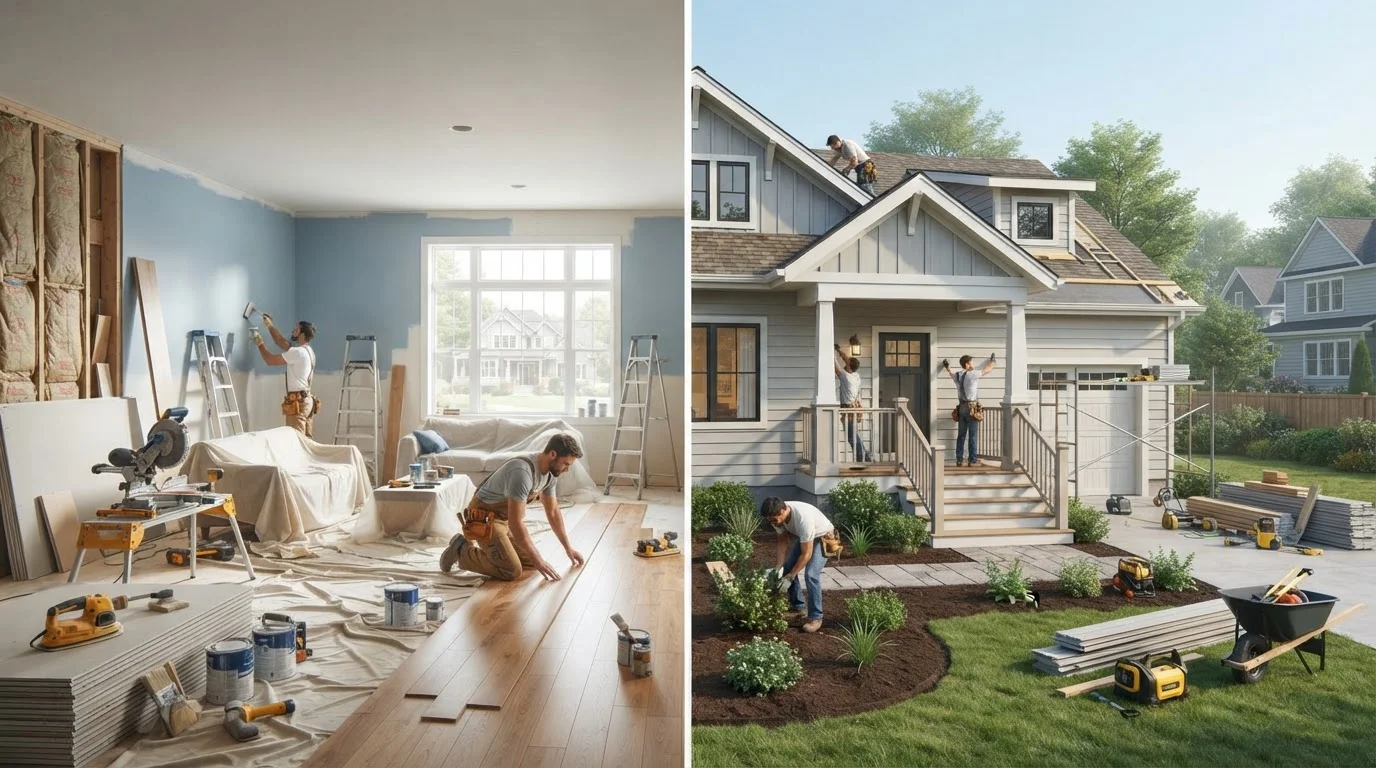 Interior vs. Exterior Renovations: Planning Priorities and Seasonal Timing